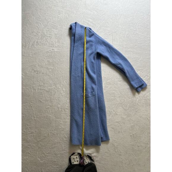 Halogen Womens Wool Blend Duster Cardigan Size M Periwinkle Blue Soft Warm Cozy - Picture 3 of 8